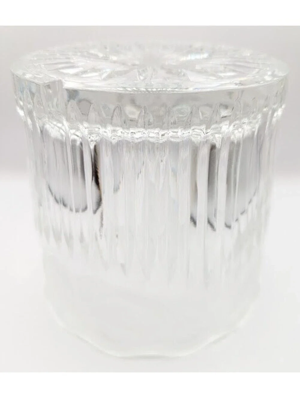 Vintage Lead Crystal Biscuit Cookie Jar With Lid Frosted Etched Floral